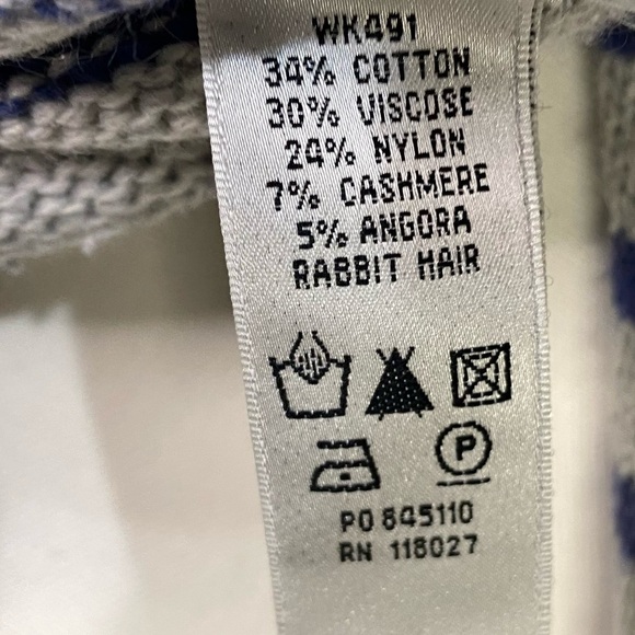 Boden Boatneck Sweater size 10 stripes preppy cotton cashmere angora blend - Picture 6 of 7